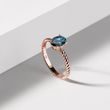 ROSEGOLDENER RING MIT OVALEM LONDONER TOPAZ - RINGE TOPAS - RINGE