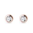 LAB-GROWN DIAMOND BEZEL STUD EARRINGS IN ROSE GOLD - DIAMOND STUD EARRINGS - EARRINGS