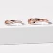 ROSE GOLD WAVE WEDDING RING SET - ROSE GOLD WEDDING SETS - WEDDING RINGS