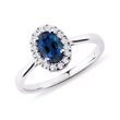 SAPPHIRE AND DIAMOND RING IN WHITE GOLD - SAPPHIRE RINGS{% if category.pathNames[0] != product.category.name %} - {% endif %}