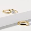 STARDUST AND GLOSSY FINISH GOLD WEDDING RING SET - YELLOW GOLD WEDDING SETS - WEDDING RINGS
