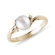 RING MIT PERLE UND BRILLANTEN IN GELBGOLD - PERLEN RINGE - PERLEN
