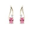 PINK SAPPHIRE AND DIAMOND EARRINGS IN GOLD - SAPPHIRE EARRINGS - EARRINGS