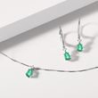 MODERN WHITE GOLD EARRINGS WITH EMERALDS AND DIAMONDS - EMERALD EARRINGS - EARRINGS