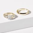 HIS AND HERS GOLD WEDDING RING SET WITH DIAMONDS - YELLOW GOLD WEDDING SETS - WEDDING RINGS