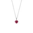 ROUND RUBY NECKLACE IN WHITE GOLD - RUBY NECKLACES - NECKLACES