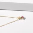 PINK TOURMALINE YELLOW GOLD NECKLACE - TOURMALINE NECKLACES - NECKLACES