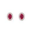 BOUCLES D'OREILLES EN OR ROSE AVEC RUBIS ET BRILLANTS - BOUCLES D'OREILLES EN RUBIS - BOUCLES D'OREILLES