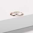 ROSE GOLD CHEVRON RING WITH THREE DIAMONDS - WEDDING RINGS WITH DIAMONDS - WEDDING RINGS