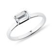 EMERALD CUT DIAMOND RING IN WHITE GOLD - RINGS WITH LAB-GROWN DIAMONDS - ENGAGEMENT RINGS