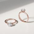 14K ROSE GOLD FLOWER RING WITH 1 CT DIAMOND - RINGS WITH LAB-GROWN DIAMONDS - ENGAGEMENT RINGS