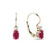 BOUCLES D'OREILLES EN OR, RUBIS ET DIAMANTS - BOUCLES D'OREILLES EN RUBIS - BOUCLES D'OREILLES