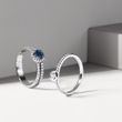 LUXURY SAPPHIRE AND DIAMOND RING IN WHITE GOLD - SAPPHIRE ENGAGEMENT RINGS - ENGAGEMENT RINGS