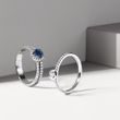 LUXURY SAPPHIRE AND DIAMOND RING IN WHITE GOLD - SAPPHIRE RINGS - RINGS