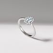 AQUAMARINE AND DIAMOND RING IN WHITE GOLD - AQUAMARINE RINGS - RINGS