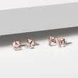 UNIQUE ROSE GOLD AND DIAMOND EARRINGS - DIAMOND STUD EARRINGS - EARRINGS