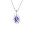 ZARTE HALSKETTE MIT DIAMANT UND TANSANIT AUS WEISSGOLD - KETTEN MIT TANSANIT - KETTEN