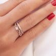 BAGUE INFINITY ENDIAMANTÉE D'OR ROSE - BAGUES DE FIANÇAILLES ORNÉES DE DIAMANTS - BAGUES DE FIANÇAILLES