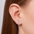 BOUCLES D'OREILLES DELUXE EN OR BLANC AVEC BRILLANTS 1CT - PUCES D'OREILLES EN DIAMANT - BOUCLES D'OREILLES