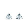 BOUCLES D'OREILLES EN OR BLANC AVEC AIGUES-MARINES TAILLE TRILLION - BOUCLES D'OREILLES EN AIGUE-MARINE - BOUCLES D'OREILLES