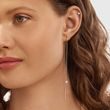 VISIACE NÁUŠNICE Z RUŽOVÉHO ZLATA S BEZEL DIAMANTMI - NÁUŠNICE DIAMANTY - NÁUŠNICE