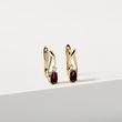 GARNET AND DIAMOND EARRINGS IN YELLOW GOLD - GARNET EARRINGS - EARRINGS