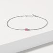 BRACELET EN OR BLANC AVEC SAPHIR ROSE - BRACELETS AVEC GEMMES - BRACELETS