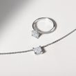 WEISSGOLDENE HALSKETTE MIT LABOR-DIAMANT IM ASSCHERSCHLIFF - KETTEN MIT DIAMANTEN - KETTEN