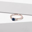 RING IN ROSE GOLD WITH SAPPHIRE AND DIAMONDS - SAPPHIRE RINGS - RINGS