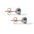 PUCES D'OREILLES EN OR ROSE AVEC TOPAZE LONDON - BOUCLES D'OREILLES EN TOPAZE - BOUCLES D'OREILLES