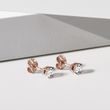 DIAMOND EARRINGS IN ROSE GOLD - DIAMOND STUD EARRINGS - EARRINGS