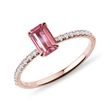 Ring with Tourmaline and Diamonds in Rose Gold