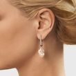 BOUCLES D'OREILLES EN OR BLANC ET PERLES BAROQUES - BOUCLES D'OREILLES EN PERLES - PERLES