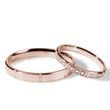 SET AUS RINGEN MIT DIAMANTEN UND GRAVUR IN ROSÉGOLD - ROSÉGOLDENE TRAURINGE IM SET - TRAURINGE