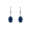 SAPPHIRE AND DIAMOND WHITE GOLD DROP EARRINGS - SAPPHIRE EARRINGS - EARRINGS
