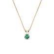 Gold Necklace with Round Emerald