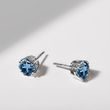 BOUCLES D'OREILLES EN OR BLANC ET TOPAZES BLUE LONDON - BOUCLES D'OREILLES EN TOPAZE - BOUCLES D'OREILLES
