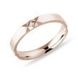 WOMEN'S WEDDING BAND WITH A DIAMOND IN ROSE GOLD - DIAMOND RINGS - RINGS