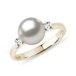 AKOYA PEARL AND DIAMOND RING IN YELLOW GOLD - PEARL RINGS - PEARL JEWELLERY