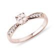 Morganite Ring with Diamonds in Rose Gold