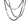 BLACK SPINEL AND PEARL NECKLACE IN YELLOW GOLD - MINERAL NECKLACES - NECKLACES