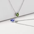 COLLIER D'OR BLANC AVEC TANZANITE TAILLE POIRE - COLLIERS AVEC GEMMES - COLLIERS