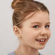 BOUCLES D'OREILLES POUR ENFANTS EN OR ROSE ET ZIRCONS - FLEURS - BOUCLES D'OREILLES POUR ENFANTS - BOUCLES D'OREILLES