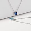 BLUE SAPPHIRE WHITE GOLD NECKLACE - SAPPHIRE NECKLACES - NECKLACES