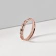 SET OF ENGRAVED DIAMOND RINGS IN ROSE GOLD - ROSE GOLD WEDDING SETS - WEDDING RINGS