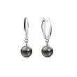 TAHITIAN PEARL DANGLE EARRINGS IN WHITE GOLD - PEARL EARRINGS - PEARL JEWELRY