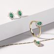 BOUCLES D'OREILLES EN OR AVEC ÉMERAUDES ET DIAMANTS - BOUCLES D'OREILLES EN ÉMERAUDE - BOUCLES D'OREILLES