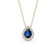 SAPPHIRE AND DIAMOND NECKLACE IN YELLOW GOLD - SAPPHIRE NECKLACES - NECKLACES