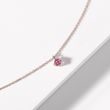 NECKLACE WITH PINK TOURMALINE IN 14K ROSE GOLD - TOURMALINE NECKLACES - NECKLACES