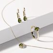 HALSKETTE MIT DIAMANTEN IN 14 KT GELBGOLD - KETTEN MIT MOLDAVIT - KETTEN